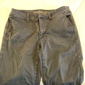 AE X-long gray skinny pants